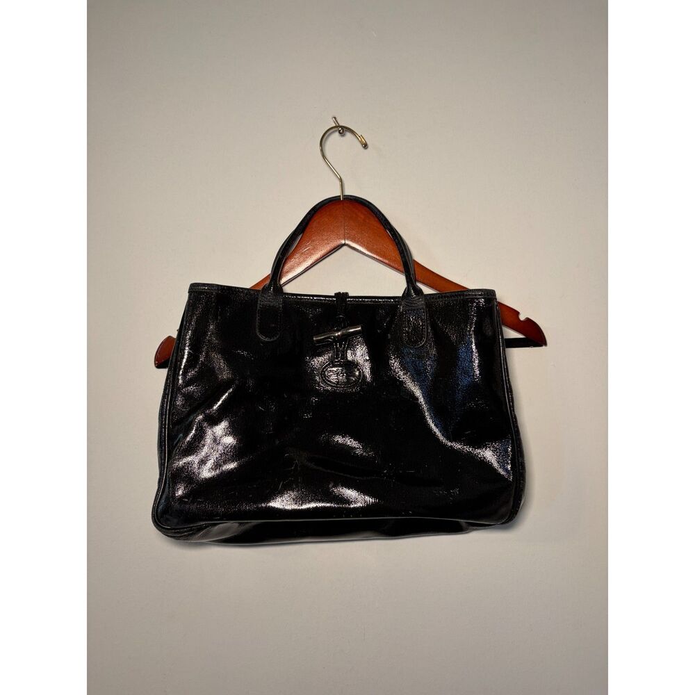 Longchamp Roseau Black Patent Leather Handbag - Picture 5 of 5